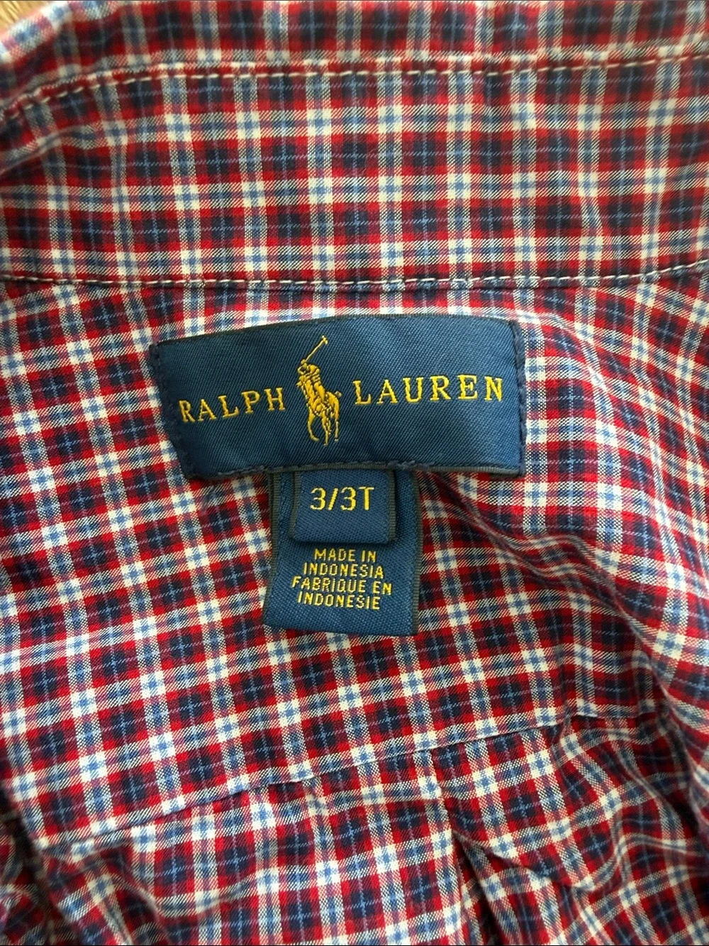 Ralph Lauren Boys' Maroon & White Plaid Button-Down Shirt